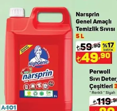 NARSPRİN GENEL AMAÇLI TEMİZLİK SIVISI 5 L NARSPRİN GENEL AMAÇLI TEMİZLİK SIVISI 5 L